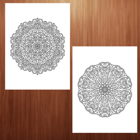 20 Printable Mandala Coloring Pages for Adults Digital PDF to | Etsy