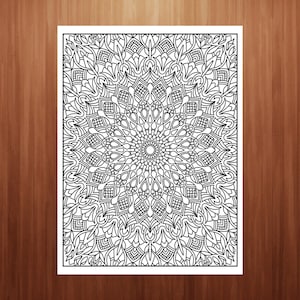 10 Printable Intricate Mandala Pattern Coloring Pages for Adults Digital PDF to print and color | Instant Download