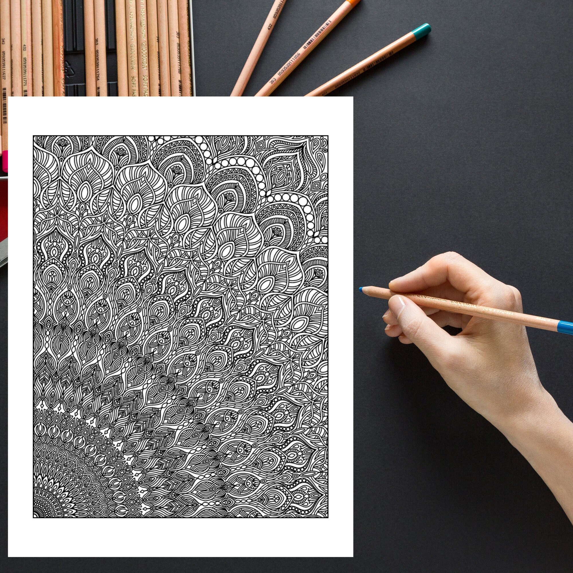 Intricate Mandala Coloring Page for Extreme Relaxation - Etsy