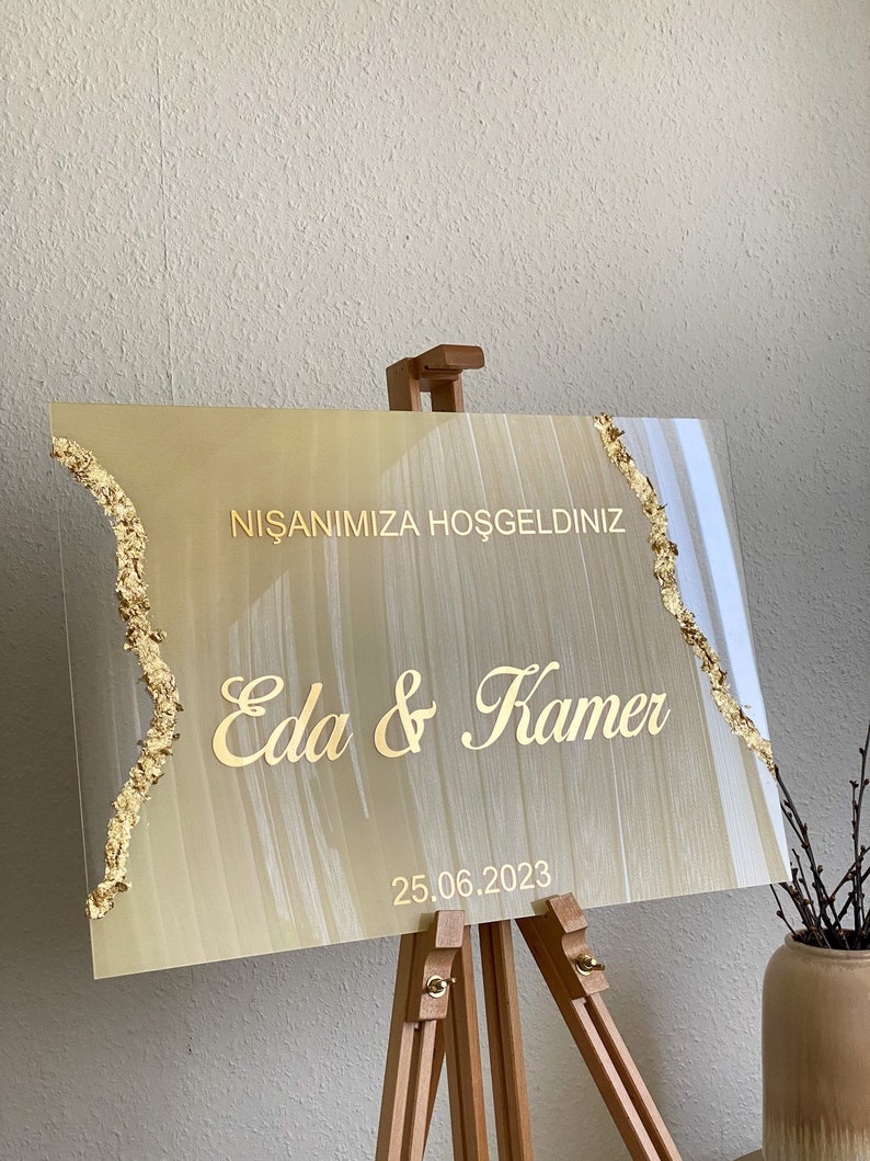 Willkommensschild / Empfangstafel für Verlobung / Henna / Hochzeit / Söz / Evlilik teklifi / Kiz isteme / Nikkah personalisiert 40x60cm Bild 3