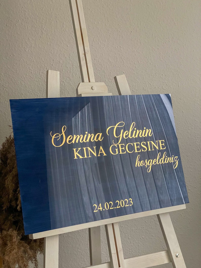 Willkommensschild / Empfangstafel für Verlobung / Henna / Hochzeit. besondere Anlässe personalisiert 40x60cm oder 50x70cm Bild 5