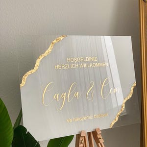 Welcome sign / reception board for engagement / henna / wedding / söz / evlilik teklifi / kiz isteme / nikkah personalized 40 x 60 cm