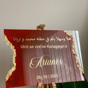 Willkommensschild / Empfangstafel für Verlobung / Henna / Hochzeit / Söz / Evlilik teklifi / Kiz isteme / Nikkah personalisiert 40x60cm Bild 5