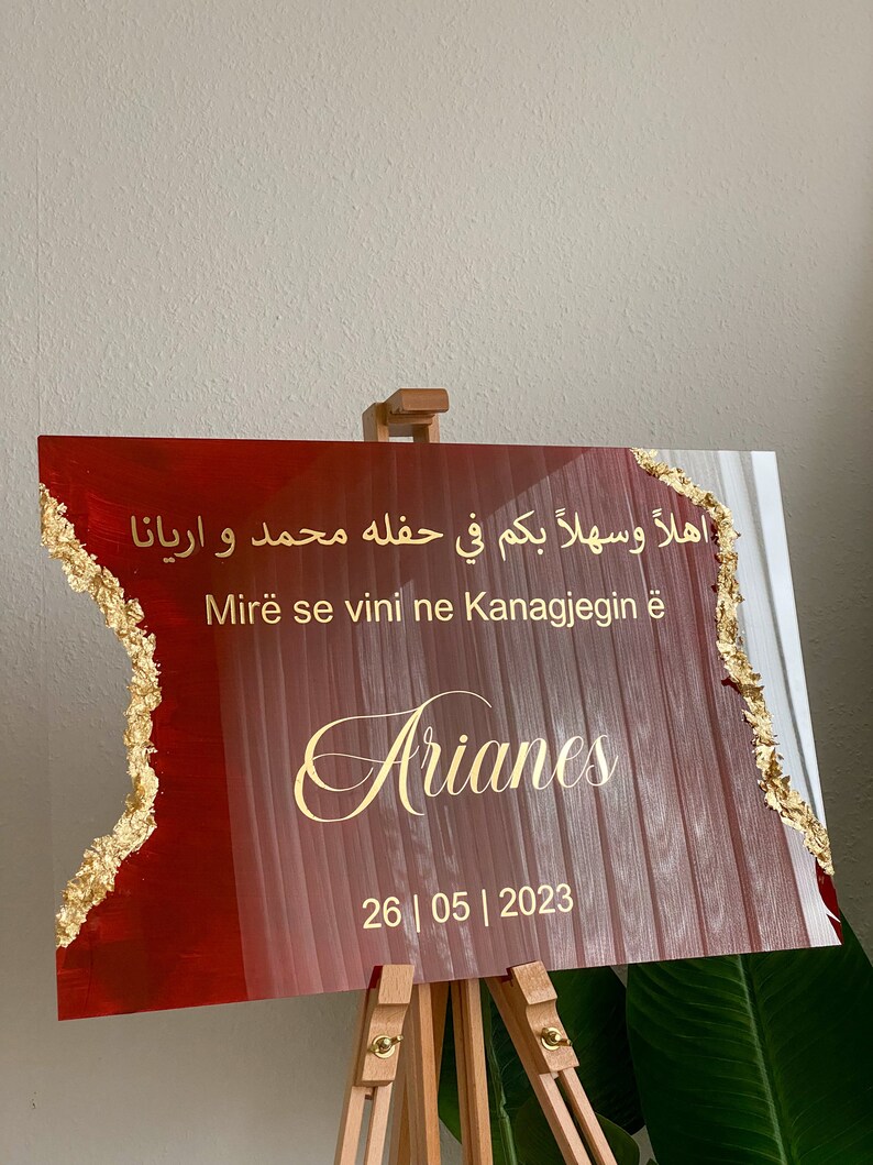 Willkommensschild / Empfangstafel für Verlobung / Henna / Hochzeit / Söz / Evlilik teklifi / Kiz isteme / Nikkah personalisiert 40x60cm Bild 5