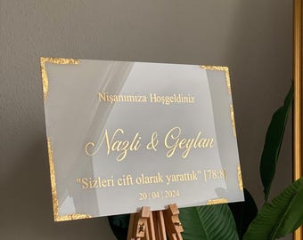 Welcome sign / reception board for engagement / henna / wedding / Söz / Evlilik teklifi / Kiz isteme / Nikkah personalized