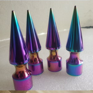 4 Pieces Rainbow Giant Tree Spike Studs with Screwback Metal Spikes for Leathercraft, Crocs and Motorcycle Accessories