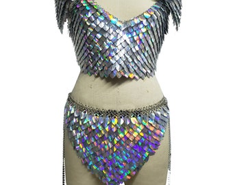 Scalemaille Bra Top: Dragon Armor, Burning Man Cosplay