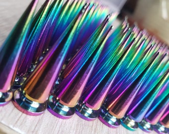 Groothandel 50st regenboogboom spikes studs met geschroefde messing spikes voor leathercraft, leervondsten en accessoires
