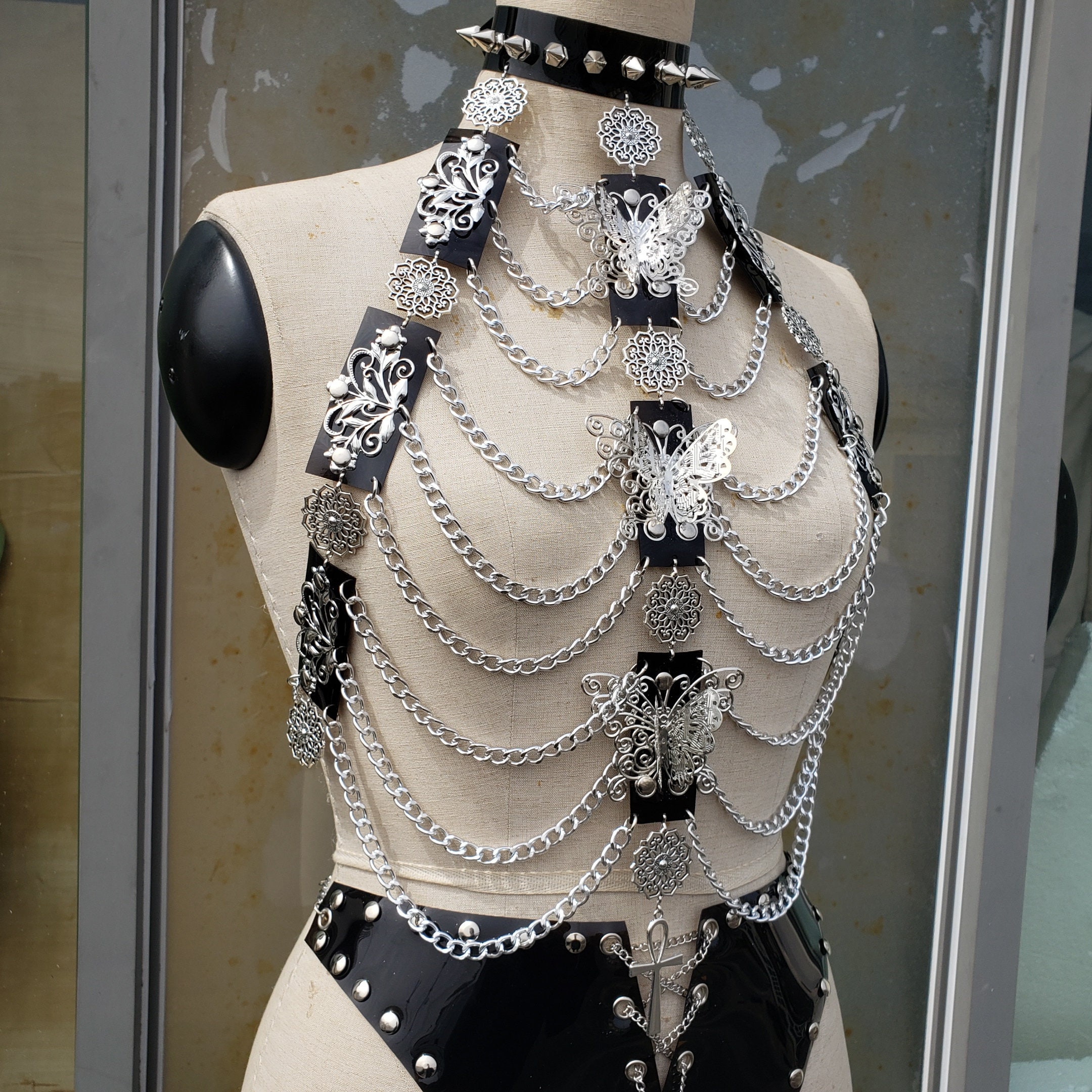 Butterfly HarnessChest Chain harness PVC Harness With Etsy