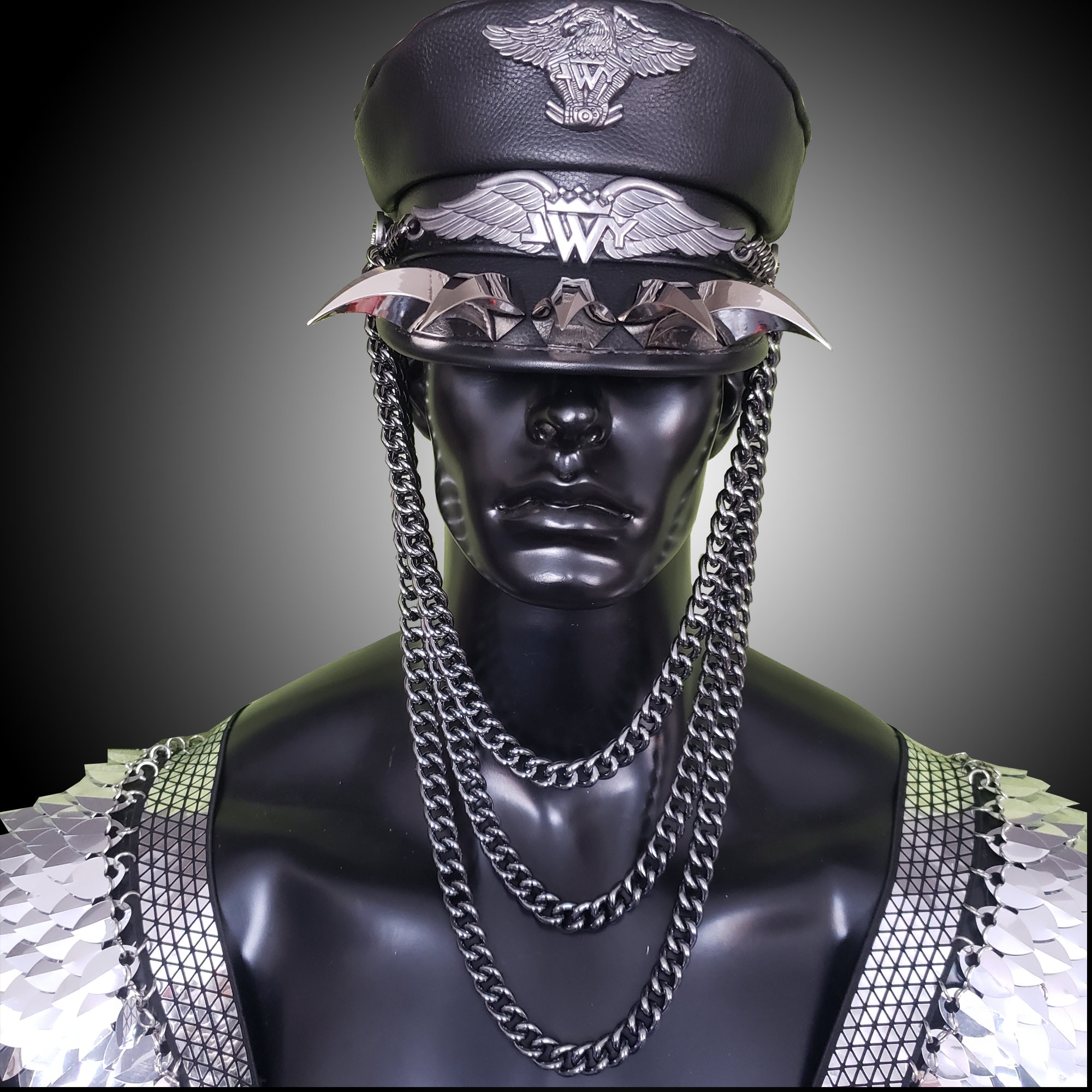 Spiked Bondage Captains Hat Spiked Bondage Captains Hat