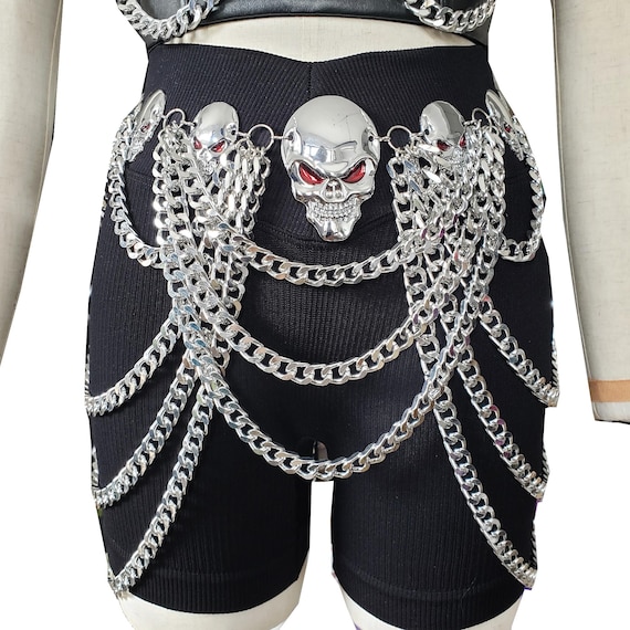 Plus Size Halloween Costumes Skull Waist Chain Belt ,gothic  display picture 3