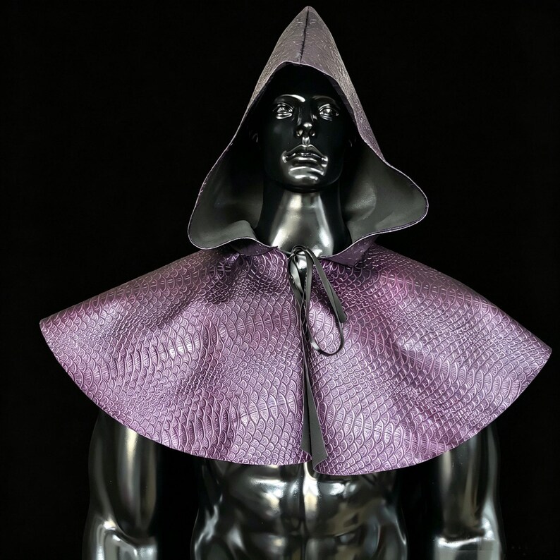 Unisex Medieval Cape Hooded Cloak, Fantasy Dragon Scale LARP Cosplay ...