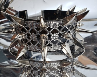 Handgemachter Schmuck,Metall Chocker,Gothic Choker,Spike Choker,Gothic Halsband Halskette