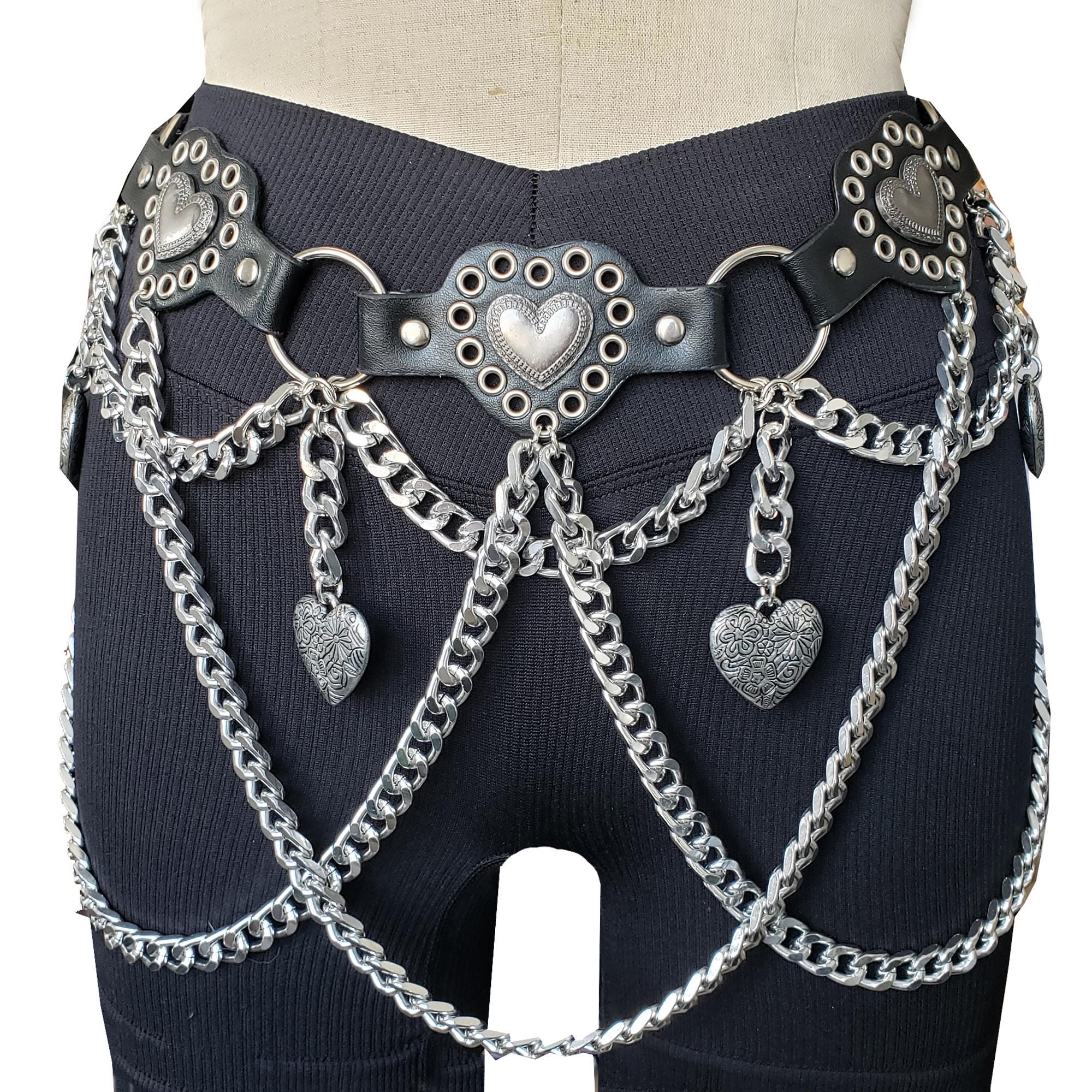 Navajo Style Antique Heart Black Leather Concho Western 