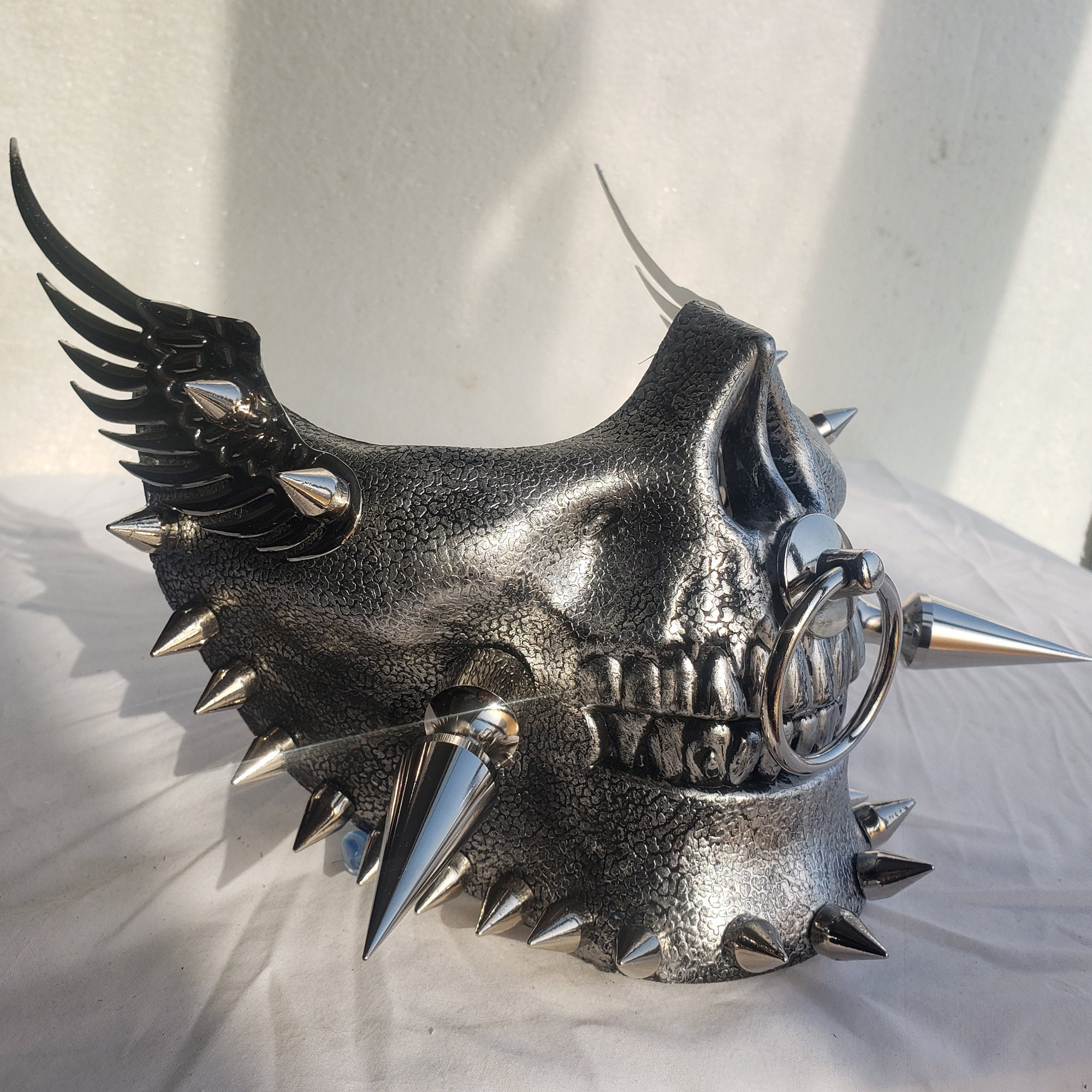Gothic Skull Mask,cyber Goth Spike Studded Mask,gothic
