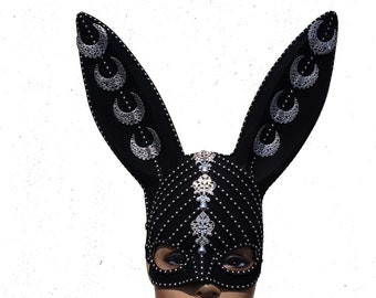 Stud Bunny Masker, Rave Masker, Fetish Konijn Masker, Sexy Maskerade, Halloween Masker,, Burning Man Masker, Carnaval Masker