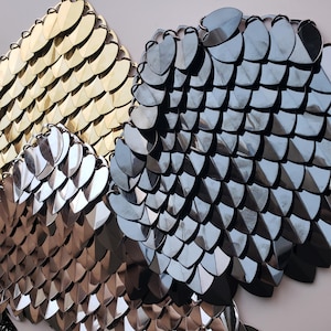 500pcs Large Stainless steel Dragon Scales  for making scalemaille and chainmaille Jewelry ,3D Scalemail Scales Bulk
