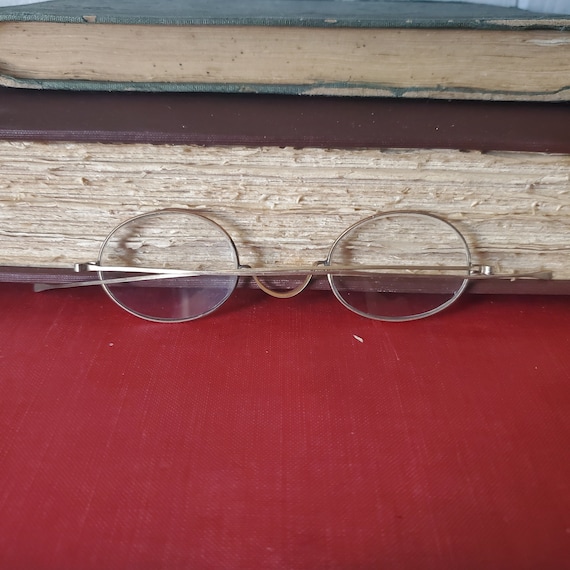 Antique eye glasses with case, steampunk style gl… - image 3