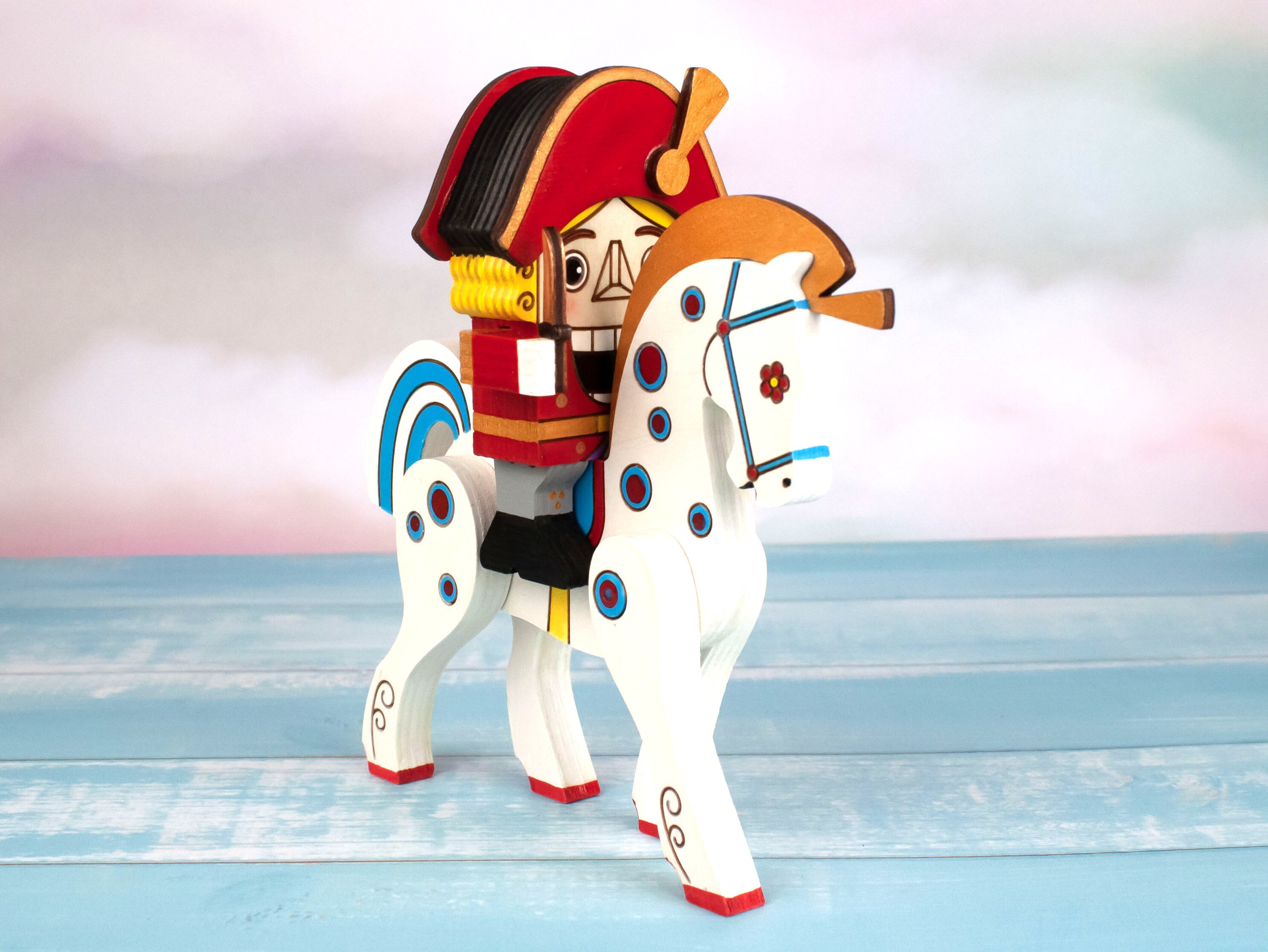 Nutcracker on a horse Rocking Horse Nutcracker Christmas Etsy