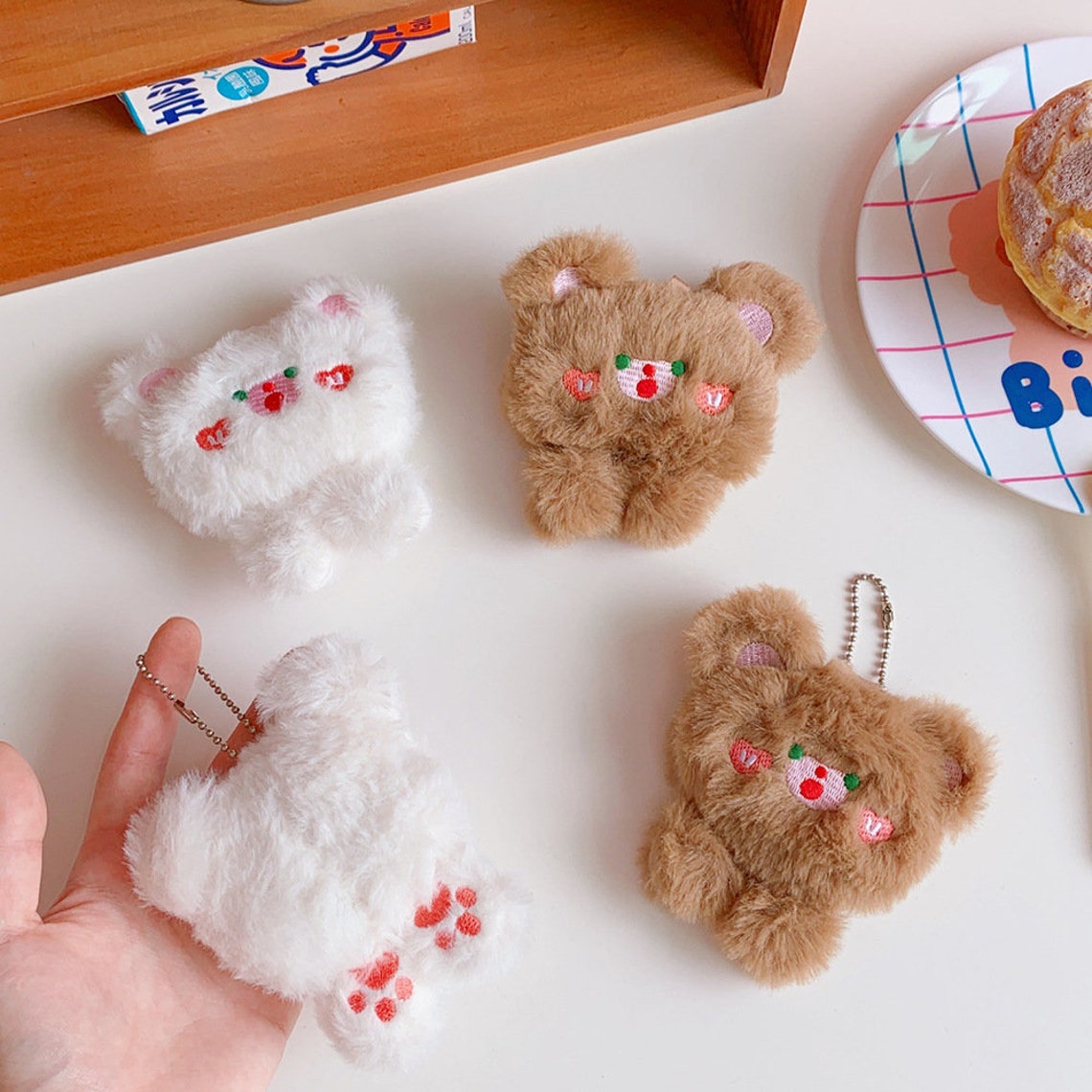 Plush toy Cute soft adorable bear pin ornaments plush ita bag | Etsy