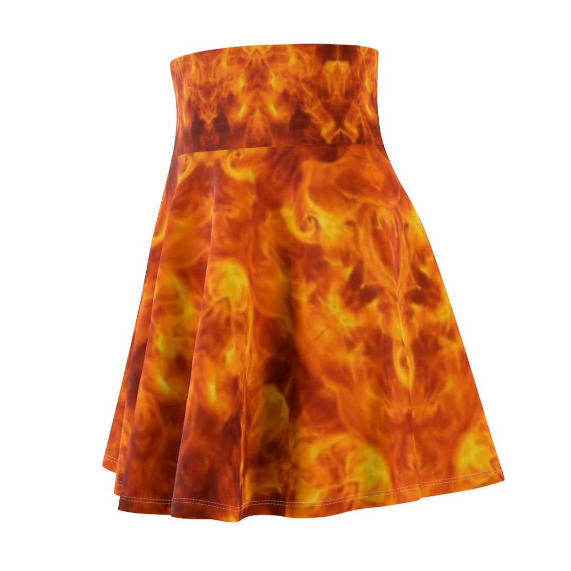 Skater Skirt with flame print from a natural fractal pattern. | Etsy