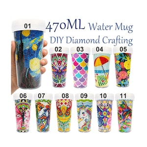 DIY Diamond Painting Water Cup Handmade Mosaic embroidery Diamond Painting Cup By Number Painting Gift