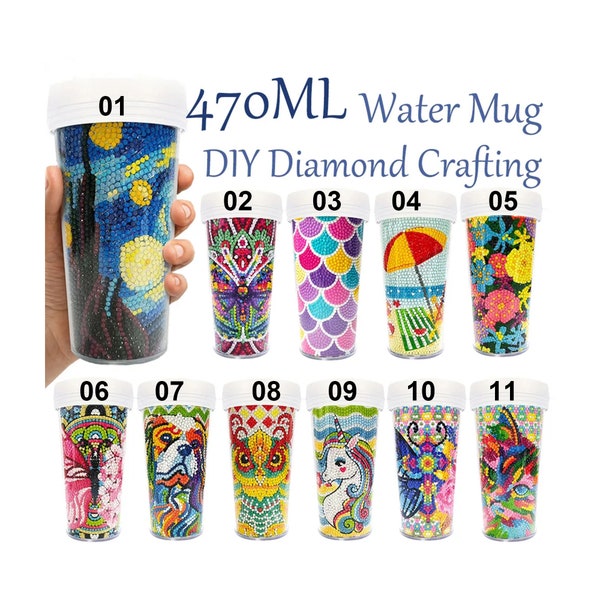 DIY Diamond Painting Water Cup Handmade Mosaic embroidery Diamond Painting Cup By Number Painting Gift