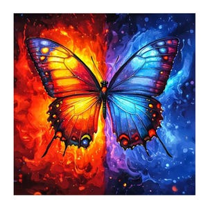 Butterfly Diamond Painting Kit: Ice and Fire Mosaic Art
