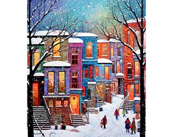 Snow Town Diamond Painting Kit: 5D DIY Mosaic Picture
