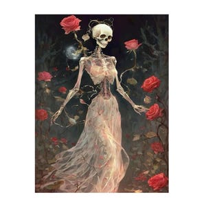 Halloween Rose Skull Diamond Painting Kit: Mosaic Embroidery Wall Art