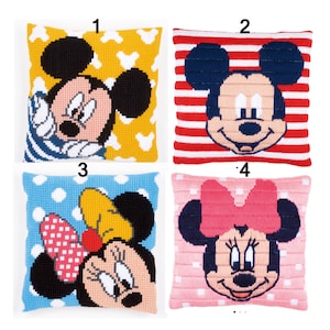 40x40 cm Topolino e Minnie Set di cuscini con gancio artigianato ricamo fai da te uncinetto fatto a mano forniture per cucito decorazione della casa