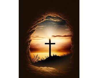 Crucifix Diamond Painting Kit: Round/Square Drill Mosaic, Home Decor