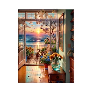 Seascape Diamond Painting Kit: DIY Rhinestone Mosaic Art