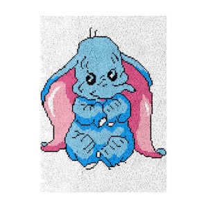 ラッチフックラグキット 漫画ダンボカーペット刺繍 DIYタペストリーキット 針仕事ボタンパッケージ ポイントラグ DIYラグ