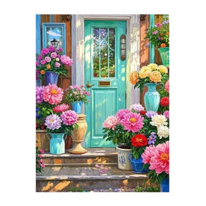 Garden Flowers Diamond Painting Kit: DIY Mosaic Embroidery Art