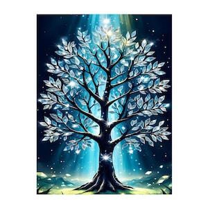 5D DIY Diamant Malerei Kit ， Baum des Lebens Diamant Kunst, Mosaik Stickerei, Vollbohrer Malerei Diamant Kreuzstich Hauswanddekor