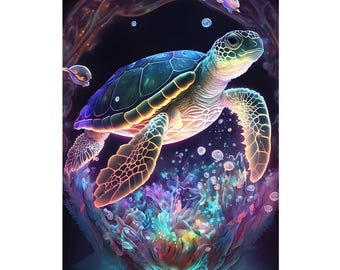 Meeresschildkröte Diamant Malerei Set: Mosaik Stickerei Wand-Dekor