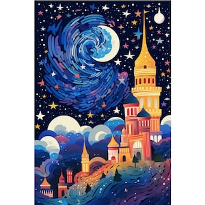 Full Diamond Painting Castles Cross Stitch Kit 5D DIY Diamond Mosaic Embroidery Wall Decoration
