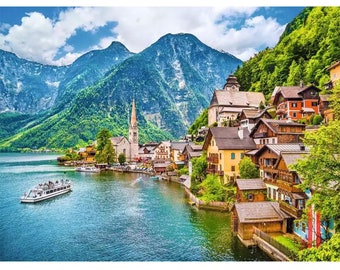 Hallstatt Diamond Painting Kit Full Diamond Mosaic Cross Stitch Home Decor Craft Gift
