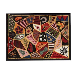 Wohndekoration DIY Mat Kit Bügelhaken Teppich Kit Unvollendet Häkelteppich Garn KissenStickerei Teppich Bild Große Größe 110x78CM