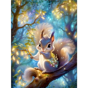 Squirrel Diamond Painting Kit: Mosaic Embroidery Home Decor