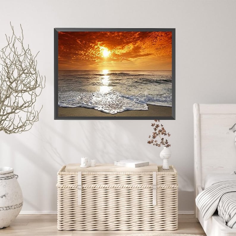 Sunset Beach Diamond Painting Kit: DIY Rhinestone Mosaic Art - Etsy