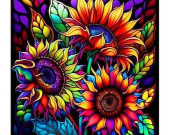 Sunflower Diamond Painting Kit: Mosaic Embroidery Art