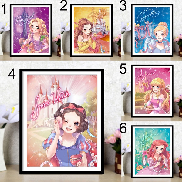 Peinture de diamant 2022 Nouveau Disney Princess 5D DIY Mosaïque de diamant Cartoon Broderie Art Cross Stitch Home Decor