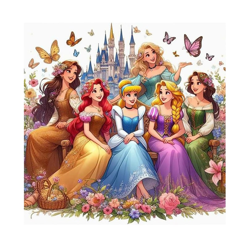 5d Diy Diamond Painting Kit Full Drill, Princess Cartoon Mosaic - Etsy