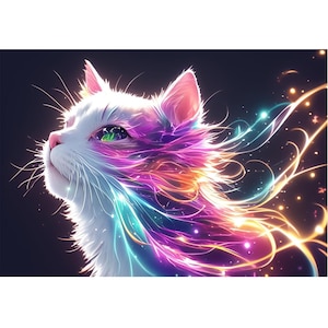 Cat Diamond Art Kit: 5D DIY Gem Craft, Home Wall Decor