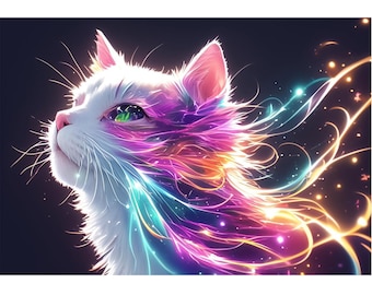Cat Diamond Art Kit: 5D DIY Gem Craft, Home Wall Decor