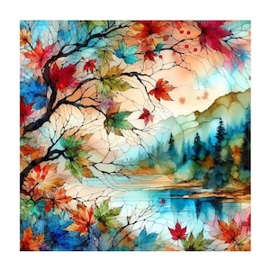 Maple Leaf Diamond Painting Kit: 5D Gem Art DIY Wall Decor