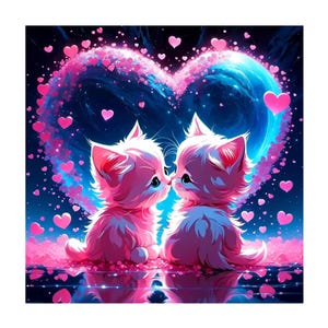 5D DIY Diamant Malerei Liebe Kätzchen Diamant Stickerei Strass Mosaik Bild Kreuzstichpackung Wohnkultur