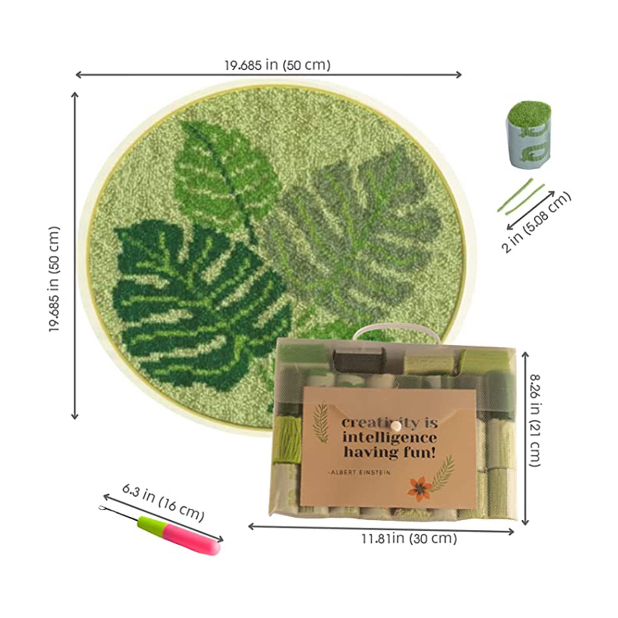 Cactus Desert Latch Hook Kit - Make Your Own DIY Rug, Pillow Or Wall Hanging (20x15 Inch)